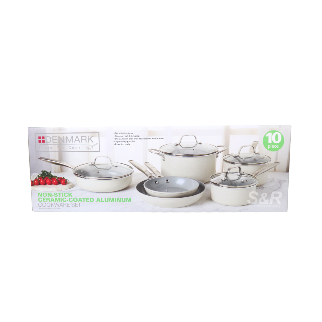 Denmark 10-piece Non-stick Ceramic Coated Aluminum Cookware Set